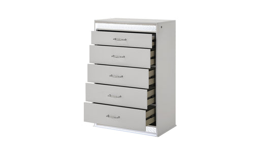 Galaxy Home Glam White 5 Drawer Chest