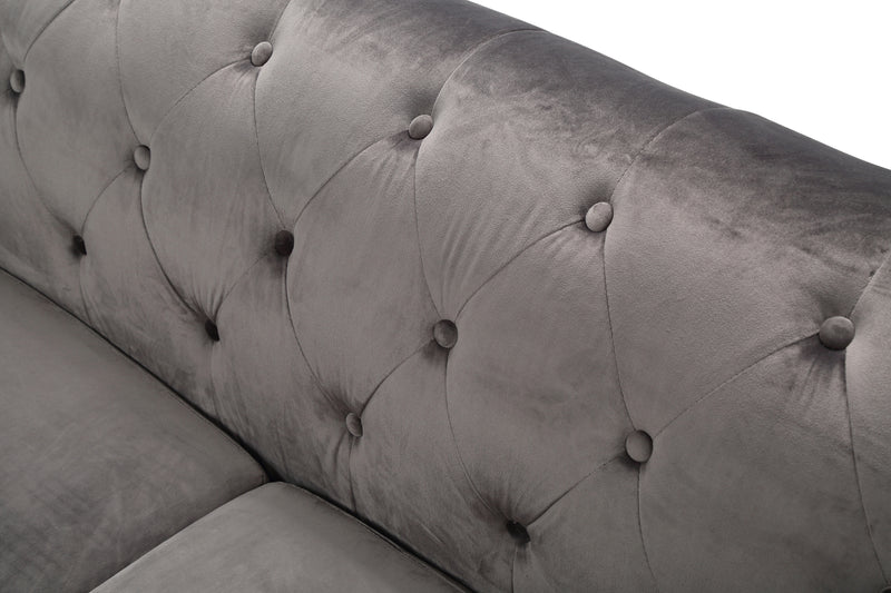 Glory Furniture Pompano Dark Gray Velvet Sofa