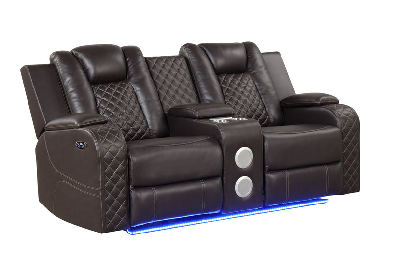 Galaxy Home Benz Black LED Power Reclining 3pc Living Room Set
