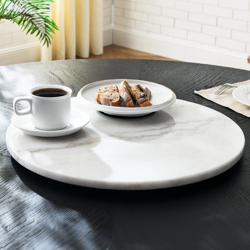 Steve Silver Arken White Marble 18 Inch Lazy Susan