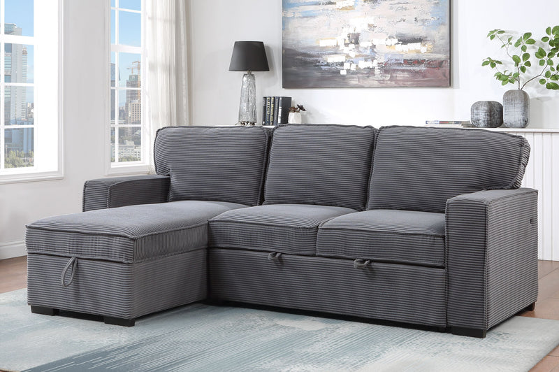 Global Furniture U0203 Light Grey Reversible Sofa Bed