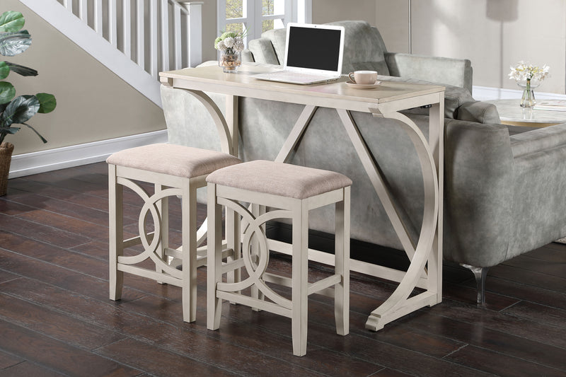 2 New Classic Furniture Bella White Bisque Counter Height Stools