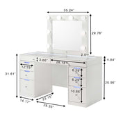 Crown Mark Luxo White Vanity SET with LED