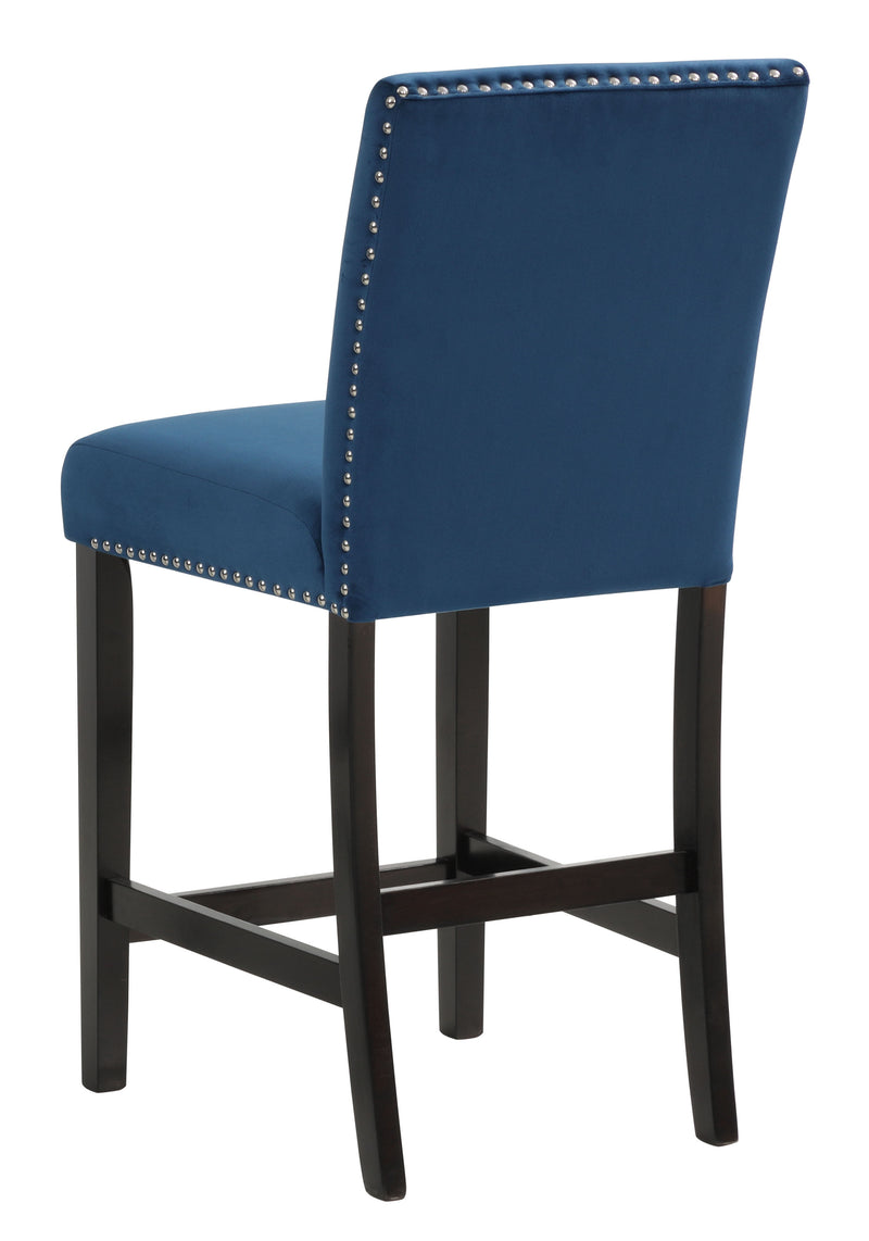 New Classic Furniture Celeste Black Blue 5pc Round Counter Height Set