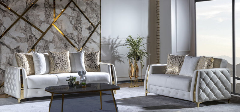 Galaxy Home Lust Off White 2pc Living Room Set