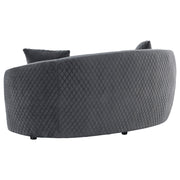 Coaster Furniture Brookside Dark Grey Velvet Curved Loveseat