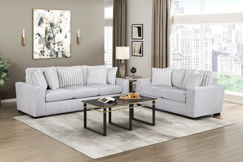 Home Elegance Athena Gray 2pc Living Room Set