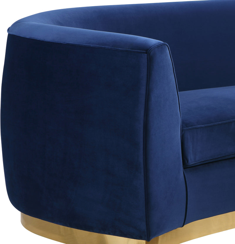Meridian Furniture Julian Black Velvet Gold Loveseat