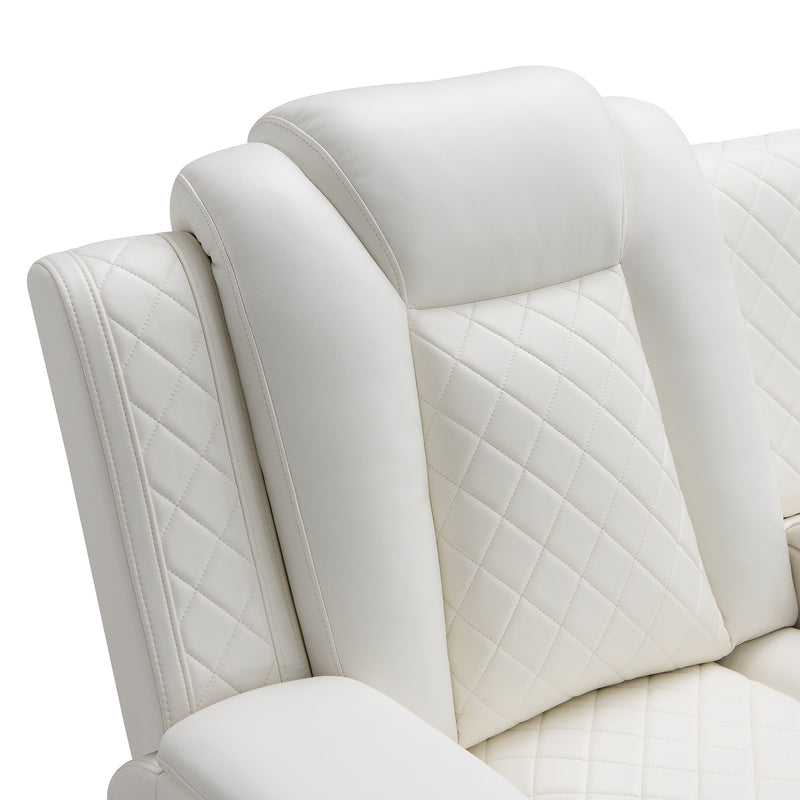 New Classic Furniture Orion White Dual Recliner Console Loveseat