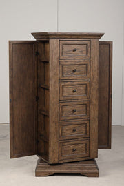 New Classic Furniture Mar Vista Walnut Swivel Lingerie Chest with Mirror