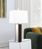 Coaster Furniture Elena Brown White Square Table Lamp