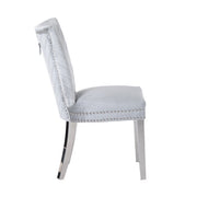2 Galaxy Home Eva Silver Velvet Dining Chairs
