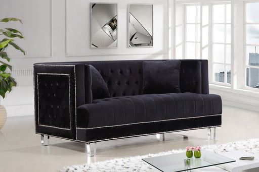 Meridian Furniture Lucas Black Velvet Loveseat