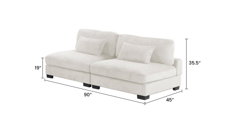 Galaxy Home Bentley Cream Setup 1 Sectional
