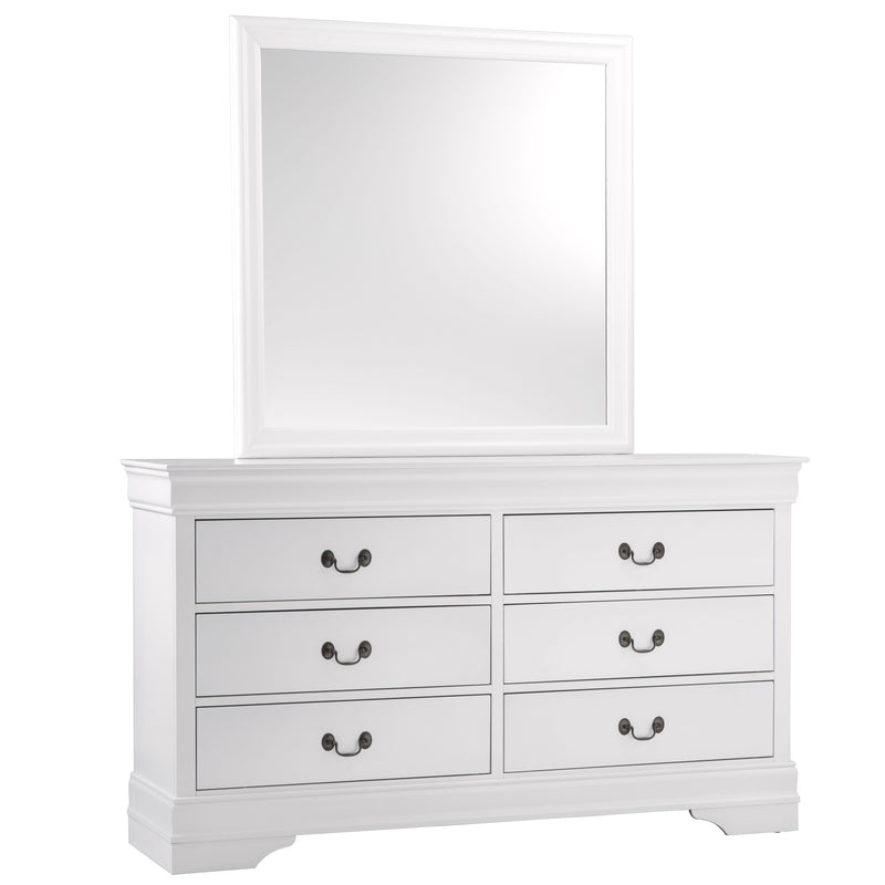 Home Elegance Mayville White Dresser and Mirror