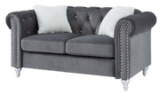 Glory Furniture Raisa Gray Velvet Loveseat