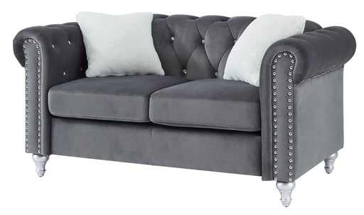Glory Furniture Raisa Gray Velvet Loveseat