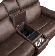 Steve Silver Valencia Walnut Power Recliner Console Loveseat