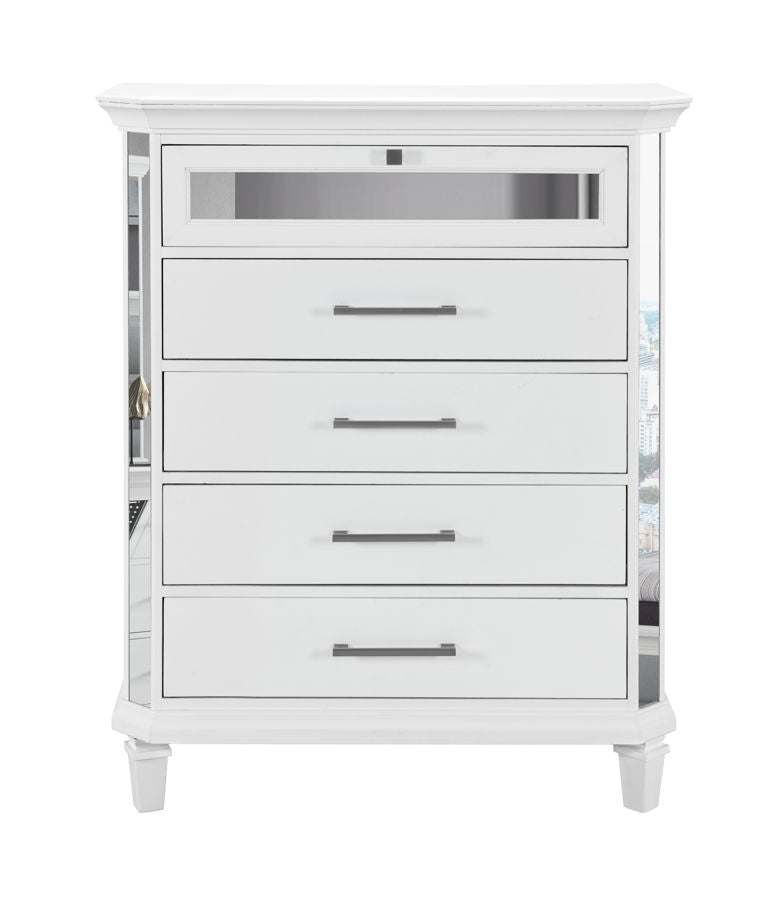 Global Furniture Marco Metallic White Chest