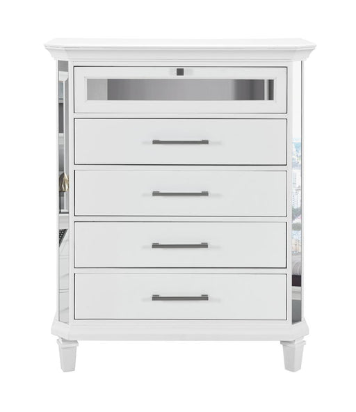 Global Furniture Marco Metallic White Chest