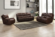New Classic Furniture Brooking Brown Console Loveseat with Dual Recliners
