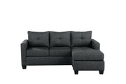 Home Elegance Phelps Dark Gray 2pc Reversible Sofa Chaise With Ottoman