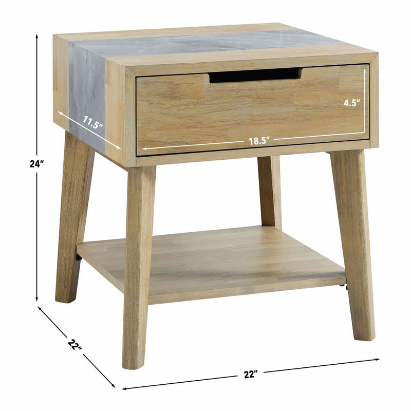 Steve Silver Calgary Natural Sintered Stone Side Table