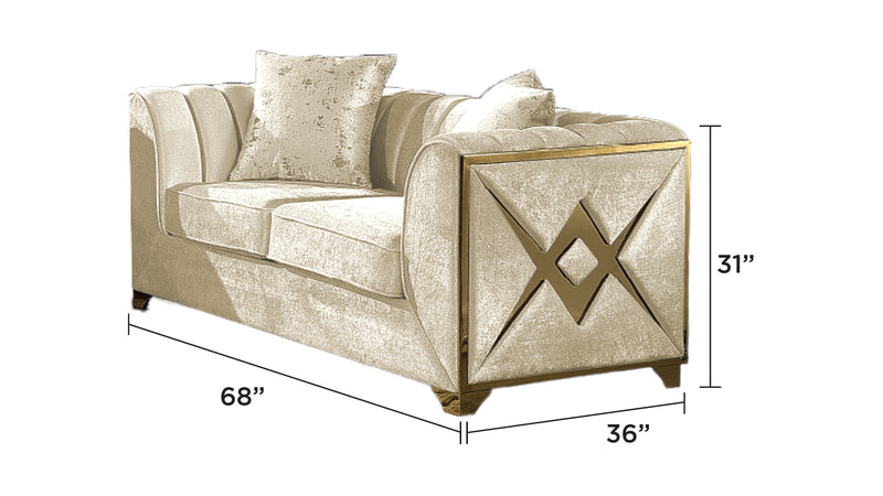 Galaxy Home Velencia Cream 2pc Living Room Set