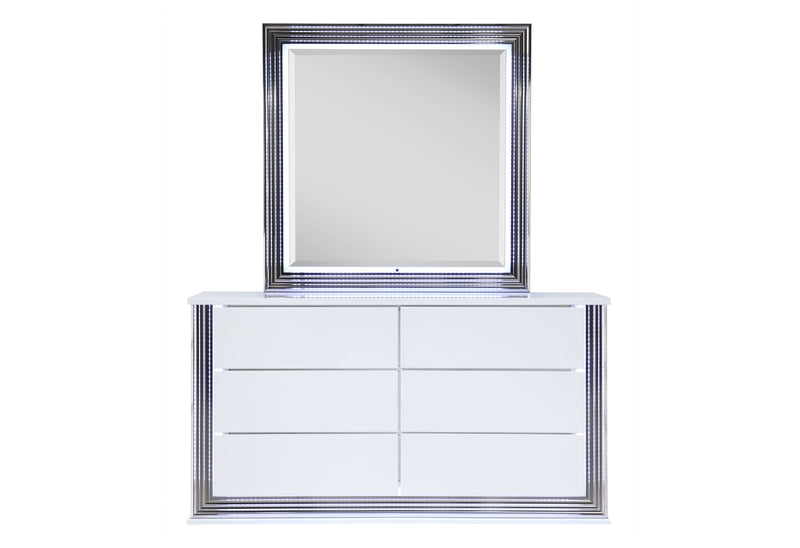 Global Furniture Ylime White Mirror with LED