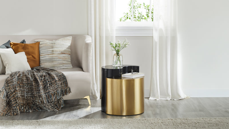 Galaxy Home Ying Yang Black Silver End Table