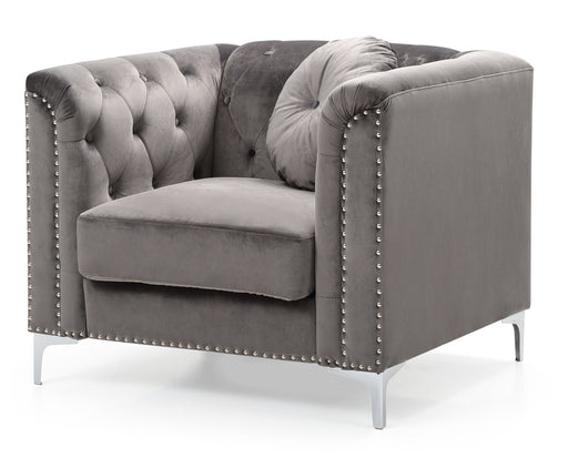 Glory Furniture Pompano Dark Gray Velvet Chair