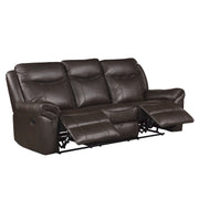 Home Elegance Aram Brown Faux Leather 2pc Living Room Set