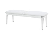 Global Furniture Apollo Grey Bench with Acrylic Legs