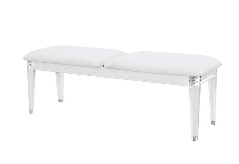 Global Furniture Apollo Grey Bench with Acrylic Legs