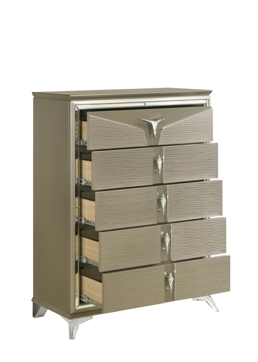 Galaxy Home Samantha Silver 5 Drawer Chest