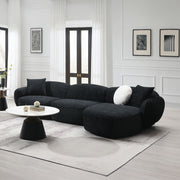 Acme Furniture Lucifer Black Sectional Sofa with 3 Pillows