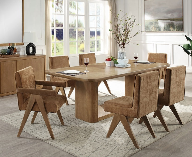 Acme Furniture Zoey Chocolate Oak 7pc Dining Room Set