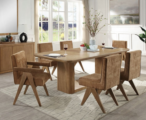 Acme Furniture Zoey Chocolate Oak 7pc Dining Room Set