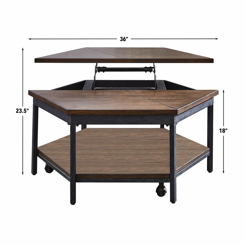 Steve Silver Ultimo Mocha Hexagon Lift Top Cocktail