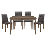 Home Elegance Ahmet Brown Walnut 5pc Dining Room Set