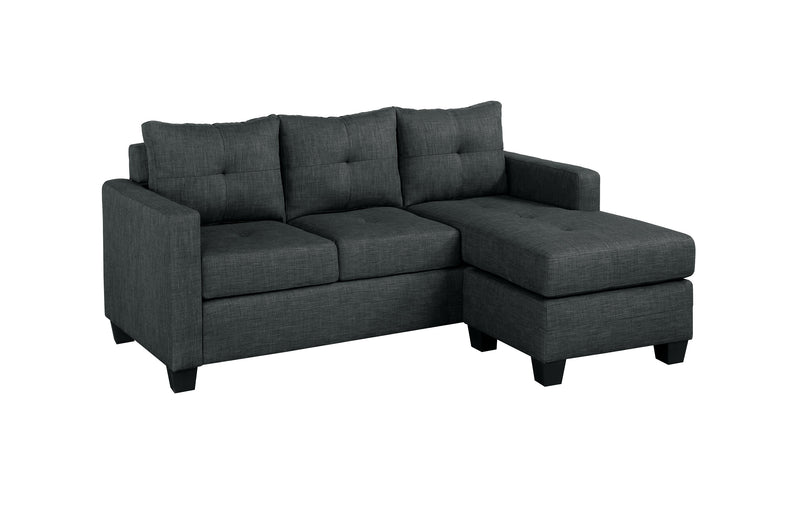 Home Elegance Phelps Dark Gray 2pc Reversible Sofa Chaise With Ottoman