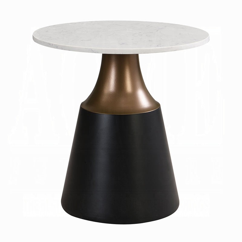 Acme Furniture Jaramillo White Natural Black End Table