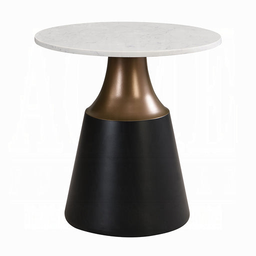 Acme Furniture Jaramillo White Natural Black End Table