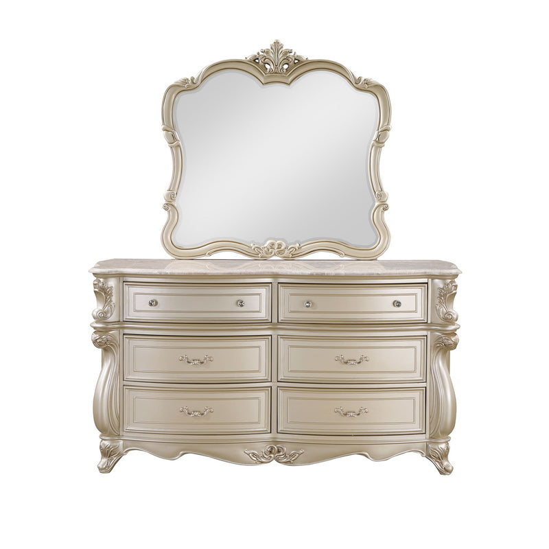 New Classic Furniture Monique Champagne Dresser and Mirror — Best Direct Outlet