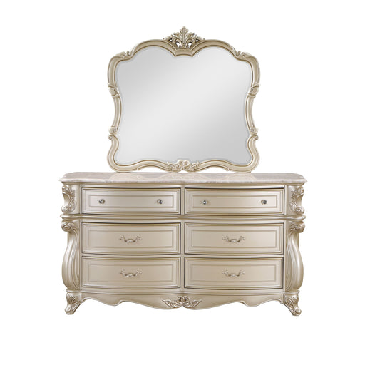 New Classic Furniture Monique Champagne Dresser and Mirror