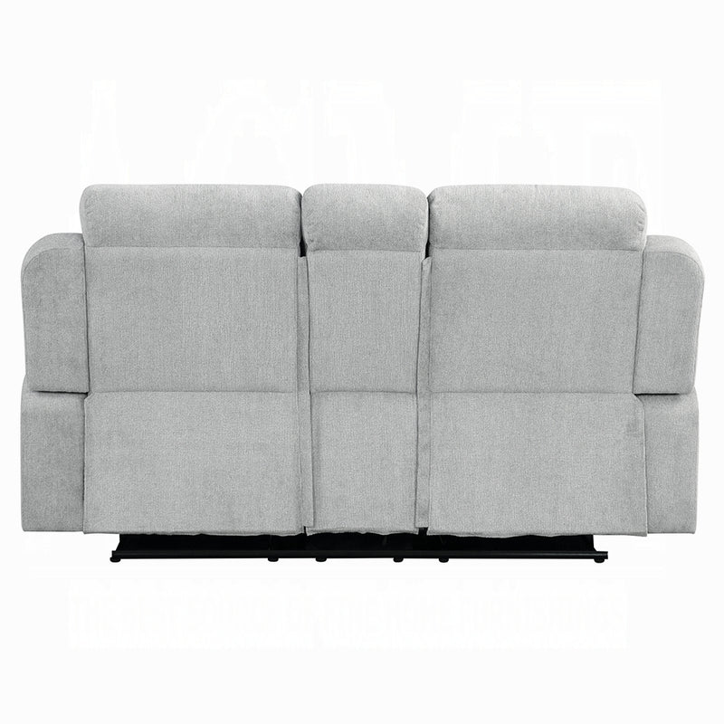 Acme Furniture Galya Light Gray Motion Loveseat with Console