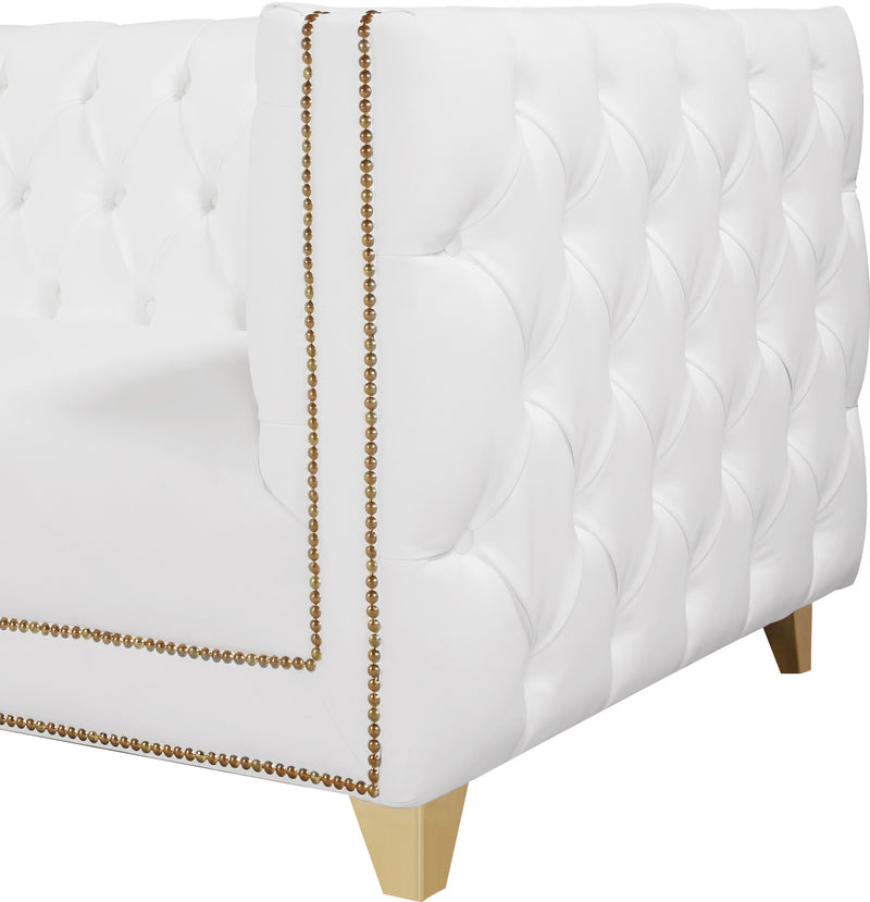 Meridian Furniture Michelle White Vegan Leather Chair