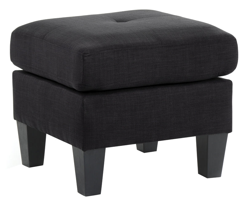 Glory Furniture Newbury Black Fabric Sectional with Ottoman