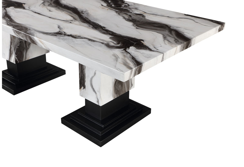 Global Furniture D12DT Black White Dining Table