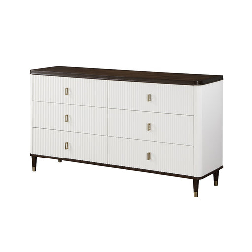 Acme Furniture Carena White Walnut Dresser with Jewelry Tray